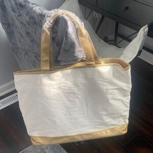 Elegant White and Gold Tote Bag